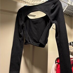 Black long sleeve open back